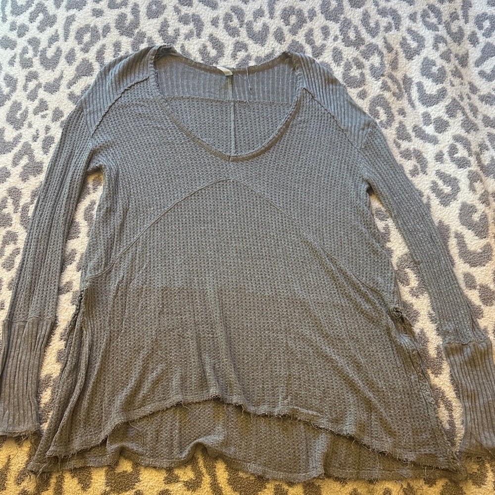Gray Women's Ribbed Top
